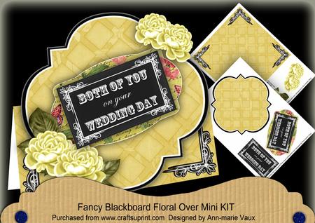 Lemon Rose Wedding Day Blackboard Over 3D Card Kit