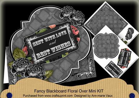 Black Rose Best Wishes Blackboard Over 3D Card Kit