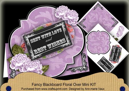 Lilac Rose Best Wishes Blackboard Over 3D Card Kit