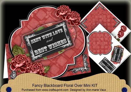 Red Rose Best Wishes Blackboard Over 3D Card Kit