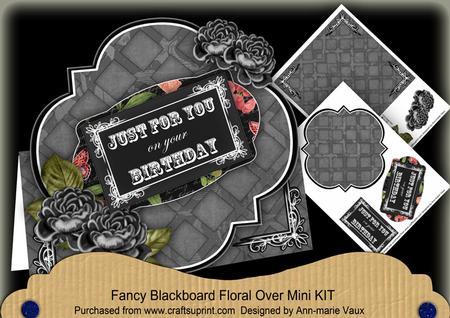 Black Rose Just for You Blackboard Over 3D Card Kit