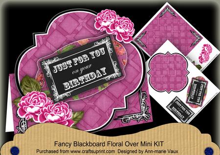Cerise Rose Just for You Blackboard Over 3D Card Kit