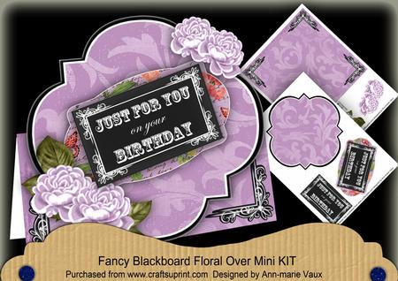 Lilac Rose Just for You Blackboard Over 3D Card Kit