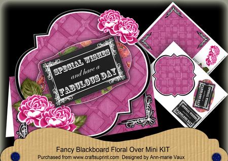 Cerise Rose Fabulous Day Blackboard Over 3D Card Kit