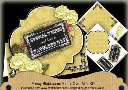 Lemon Rose Fabulous Day Blackboard Over 3D Card Kit