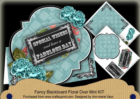 Teal Rose Fabulous Day Blackboard Over 3D Card Kit