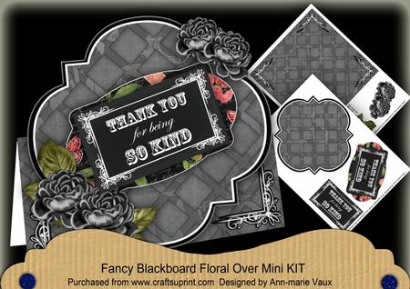 Black Rose Thank You Blackboard Over 3D Card Kit