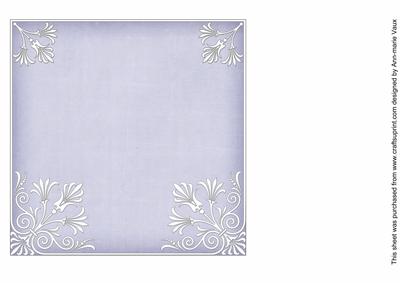 Blue 7in Ornate Lace Tag Matching Insert Panel