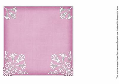 Cerise 7in Ornate Lace Tag Matching Insert Panel