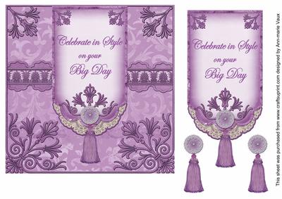 Lilac Big Day 7in Ornate Lace Tag Topper