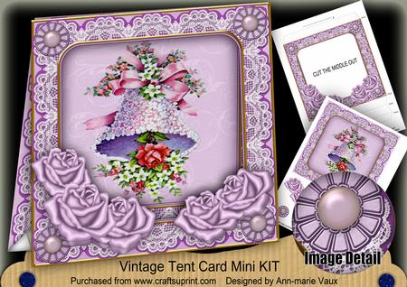 Lilac Wedding Bell 7inch Vintage Tent Card Mini Kit