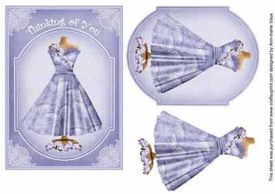 Blue Butterfly Thinking of You 7x5inch Fashion Topper