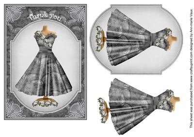 Black Butterfly Thank You 7x5inch Fashion Topper