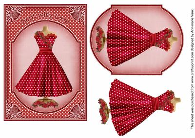 Red Dotty Sent with Love 7x5inch Fashion Topper