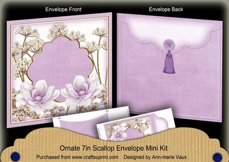 Lilac Magnolia Time 7x7inch Easy Assemble Envelope Mini Kit