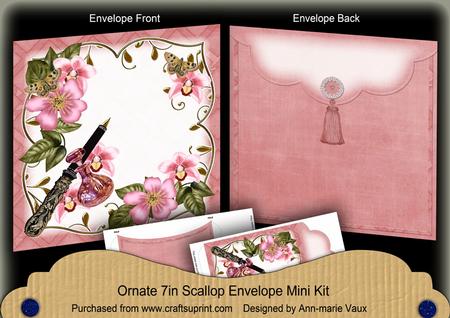 Pink Blossom 7x7inch Easy Assemble Envelope Mini Kit