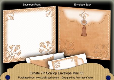 Borange Dotty Ornate 7x7inch Easy Assemble Envelope Mini Kit