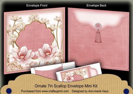 Pink Magnolia Time 7x7inch Easy Assemble Envelope Mini Kit