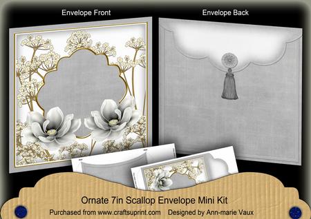 Silver Magnolia Time 7x7inch Easy Assemble Envelope Mini Kit