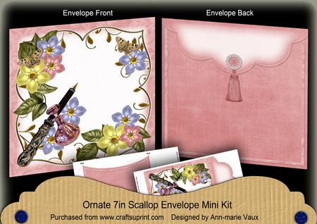 Pink Fmk Mix Fancy 7x7inch Easy Assemble Envelope Mini Kit