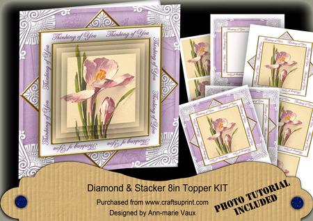 Purple Iris Thinking of You Diamond Megacoupage Cf Kit