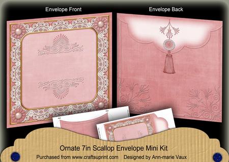 Pink Tent Lace 7x7inch Easy Assemble Envelope Mini Kit
