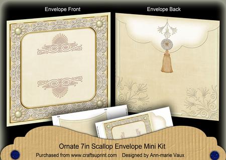 Cream Tent Lace 7x7inch Easy Assemble Envelope Mini Kit