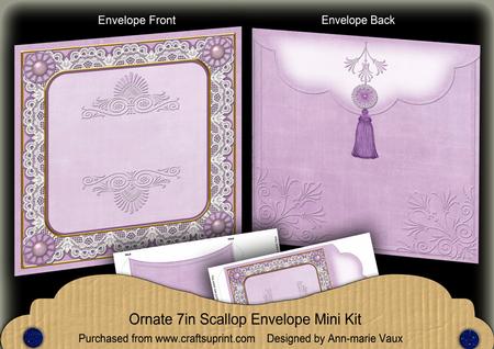 Lilac Tent Lace 7x7inch Easy Assemble Envelope Mini Kit