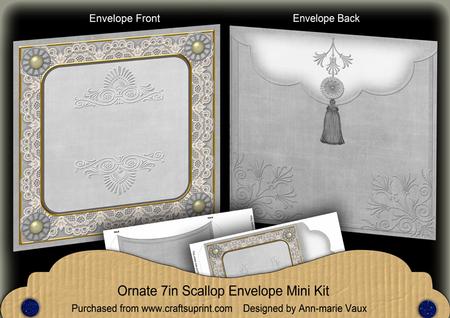 Silver Tent Lace 7x7inch Easy Assemble Envelope Mini Kit