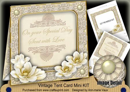 Cream Magnolia Special Day 7in Tent Card Mini Kit