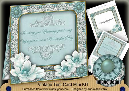 Teal Magnolia Sending Greetings 7in Tent Card Mini Kit