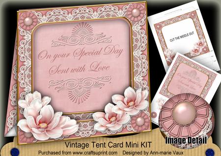 Pink Magnolia Special Day 7in Tent Card Mini Kit