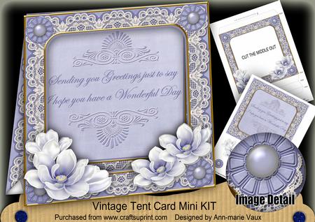 Blue Magnolia Sending Greetings 7in Tent Card Mini Kit