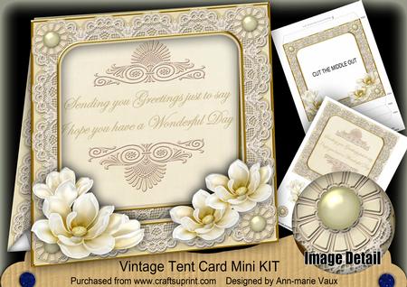 Cream Magnolia Sending Greetings 7in Tent Card Mini Kit