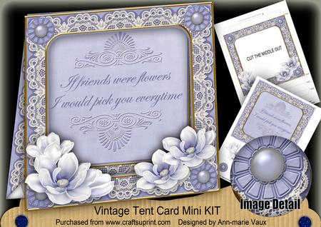 Blue Magnolia If Friends Were -  7in Tent Card Mini Kit