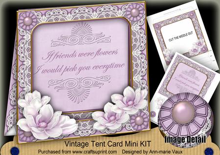 Lilac Magnolia If Friends Were -  7in Tent Card Mini Kit