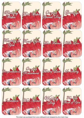 Red Anemone Matching Floral Perfume Mixed Sentiment Cards