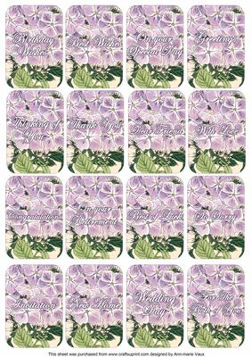 Lilac Hydrangea Matching Floral Perfume Mix Sentiment Cards