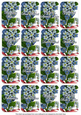 Blue Fmknots Matching Floral Perfume Mixed Sentiment Cards