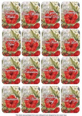 Red Hibiscous Matching Floral Perfume Mixed Sentiment Cards
