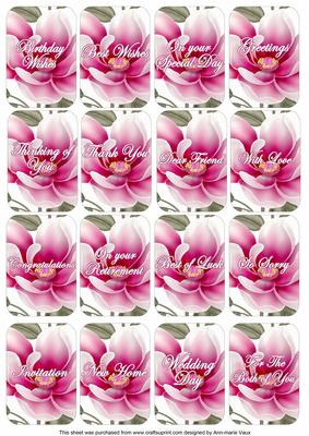 Cerise Magnolia Matching Floral Perfume Mix Sentiment Cards