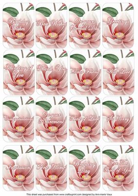 Pink Magnolia Matching Floral Perfume Mix Sentiment Cards