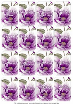 Purple Magnolia Matching Floral Perfume Mix Sentiment Cards