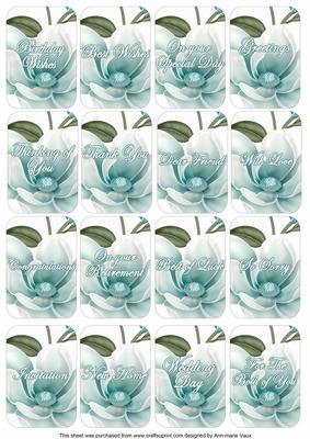 Teal Magnolia Matching Floral Perfume Mix Sentiment Cards