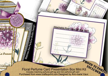 Purple Carnations Floral Perfume Presentation Box
