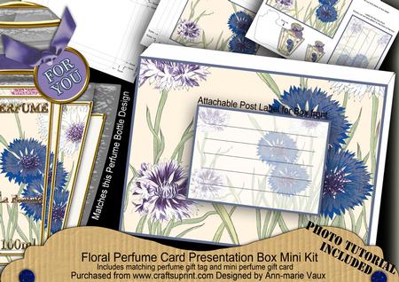 Blue Cornflowers Floral Perfume Presentation Box