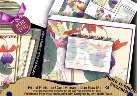 Fuchsias Purple Mix Floral Perfume Presentation Box