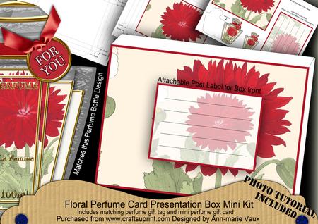 Red Dahlia Floral Perfume Presentation Box