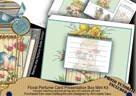 Birdcage Teal Wedding Floral Perfume Presentation Box