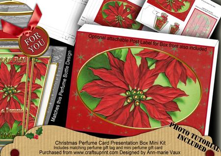 Christmas Red Poinsettia Perfume Presentation Box
